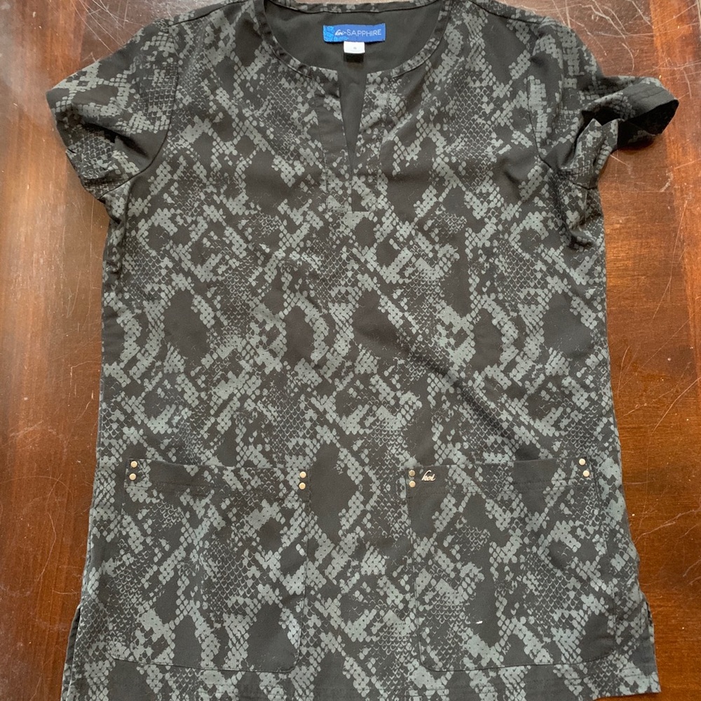 Koi Sapphire scrub top.